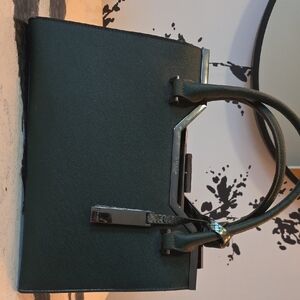 Dune London Dark Green Structured Satchel with Top Handles